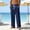 Navy, variant on Casual Freeflow Pure Color Trousers for Everyday Wear Lightweight Blend Relaxed Fit Breathable Men's Casual Pants