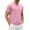 Pink #054, variant on Mens Henley Lightweight Shirts Short Sleeve Casual Cotton Button T-Shirts Summer Basic Tee, L
