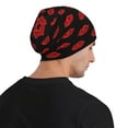 thumbnail image 5 of Xecao Red Beautiful Lips Print Beanie Knitted Hat for Men Women, Winter Fashion Knit Cuffed Caps Unisex, 5 of 7