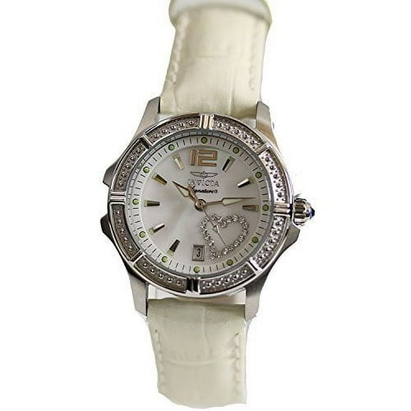Signature II Mother of Pearl Dial White Leather Ladies Watch 7475