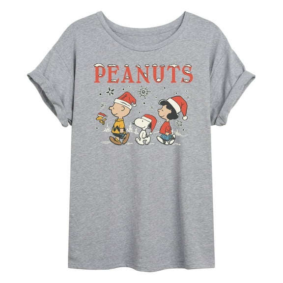 Peanuts - Snowflakes - Womens Oversized Graphic T-Shirt