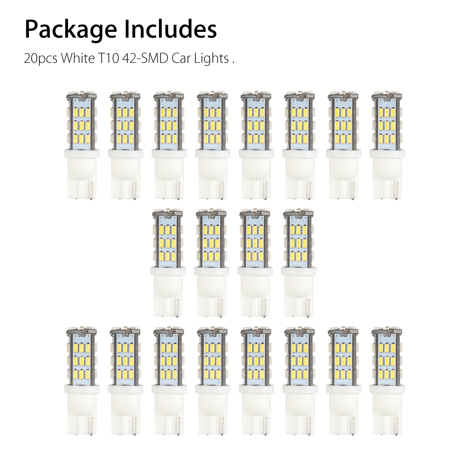 RV Interior LED Light Bulbs, EEEkit 20pcs Bright T10 194 42-SMD 12V Car Backup Reverse LED Lights Bulbs Light Width Lamp, Xenon White