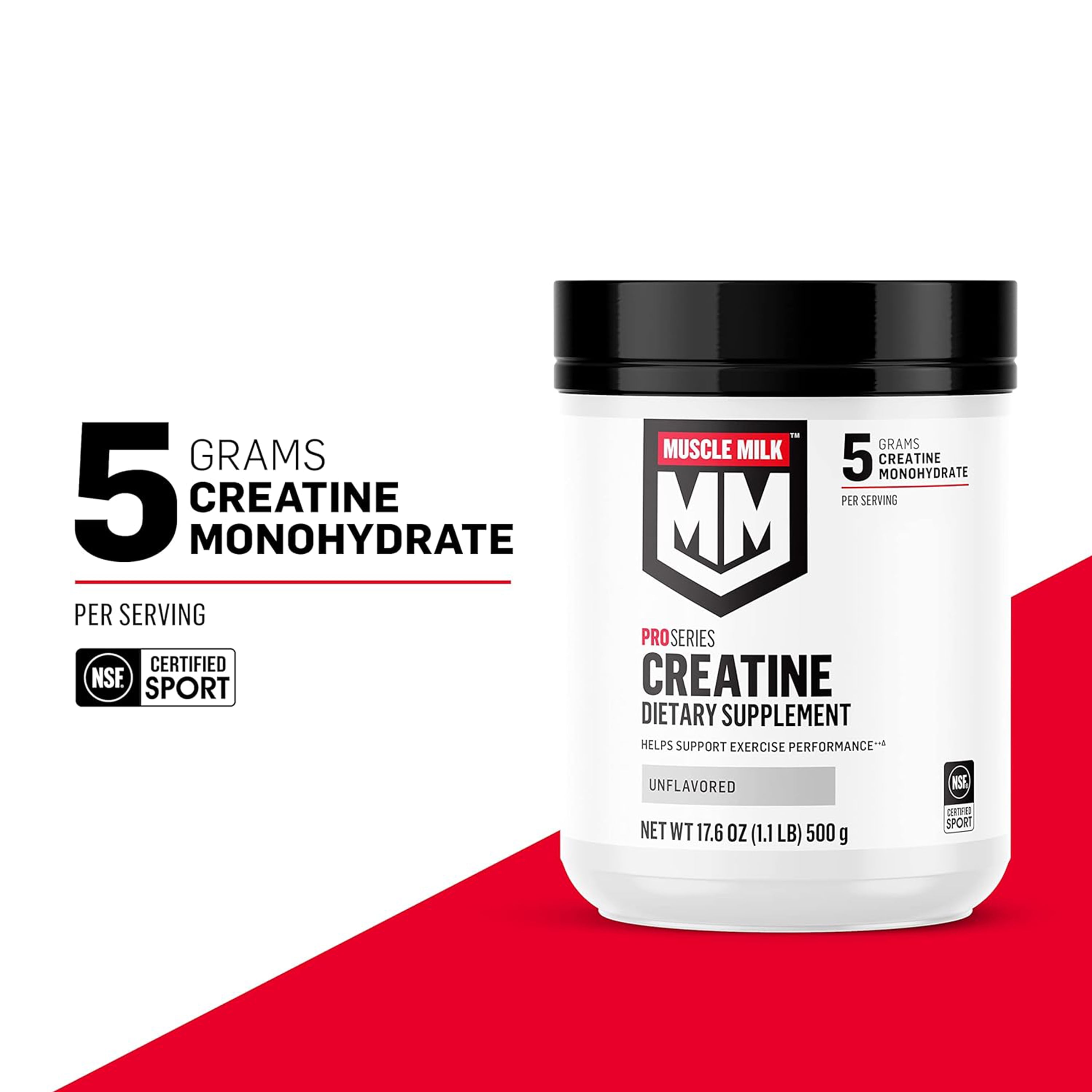 Muscle Milk Pro Series Creatine Dietary Supplement, Unflavored, 17.6 oz Canister
