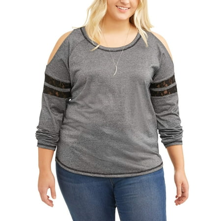 Junior Plus Cold Shoulder Varsity Top