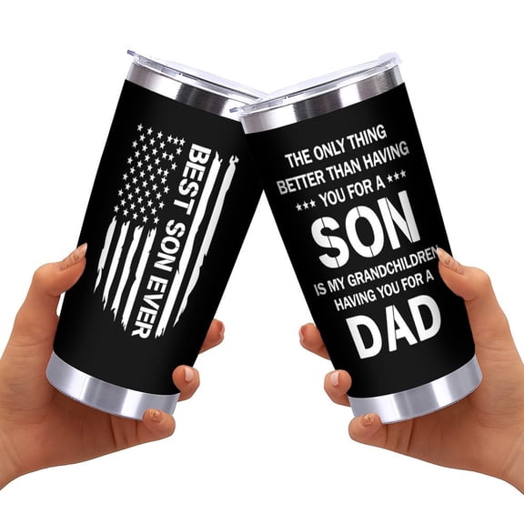 Son Gifts from Mom, Dad - Fathers Day Christmas, Birthday Gifts for Son - 20 Oz to My Sons Tumbler Cup