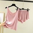 thumbnail image 2 of cfhntfmh Pajama Sets for Women Soft Sleeveless Scoop Neck Tank Tops Loungewear Sleepwear Baggy Shorts Ruffle Hem 2 Piece Pjs Sets, 2 of 6