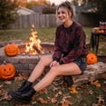 thumbnail image 5 of Womens Vintage Tie Dye Sweatshirt Halloween Crewneck Long Sleeve Pullover Witch Graphic Casual Fall Top Ginger M, 5 of 6
