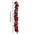thumbnail image 4 of 68.9 Inch Black Red Artificial Maple Leaf Garland, Flexible Fabric Autumn Foliage Vine For Door Frame Mantel Dining Table Railing Indoor Outdoor Halloween Thanksgiving Farmhouse Seasonal Home Decor, 4 of 8