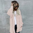 thumbnail image 1 of IMENGL Autumn winter solid color pocket plush warm cardigan, Pink 2XL, Size M-5XL, 1 of 7