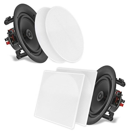 Pyle PDIC86 8  Flush Mount Wall & Ceiling 250W 2-Way Dual Stereo Speakers  Pair