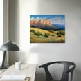 thumbnail image 3 of Nawypu  Southwestern Desert Western Mountain Blue Orange Wall Art Decor For Living Room Rope Attached And Ready To Hang, 3 of 4