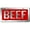 Red, variant on Jass Graphix Red Beef License Plate Brushed Aluminum ACM Car Tag - Available in Several Colors. Perfect for Cattle Farmers