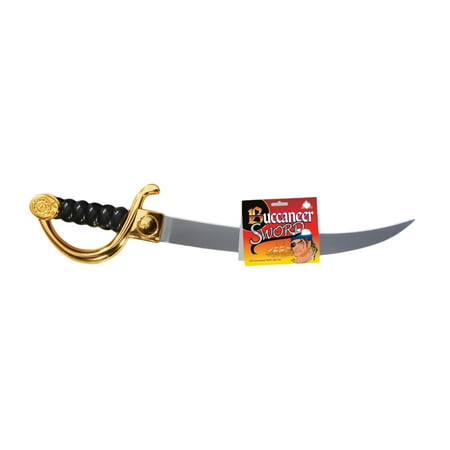 - Star Power Long Buccaneer Pirate Sword, Gold Black, 21.5