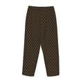 thumbnail image 5 of Xecao Brown Moroccan Trellis Women's Straight Lounge Pajama Pants: The Epitome of Relaxed Sleepwear, 5 of 9