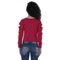 thumbnail image 3 of Moomaya Womens Plain Cut Out Sleeves Top Round Neck Casual Sexy Tee Tops, XS-XL, 3 of 8