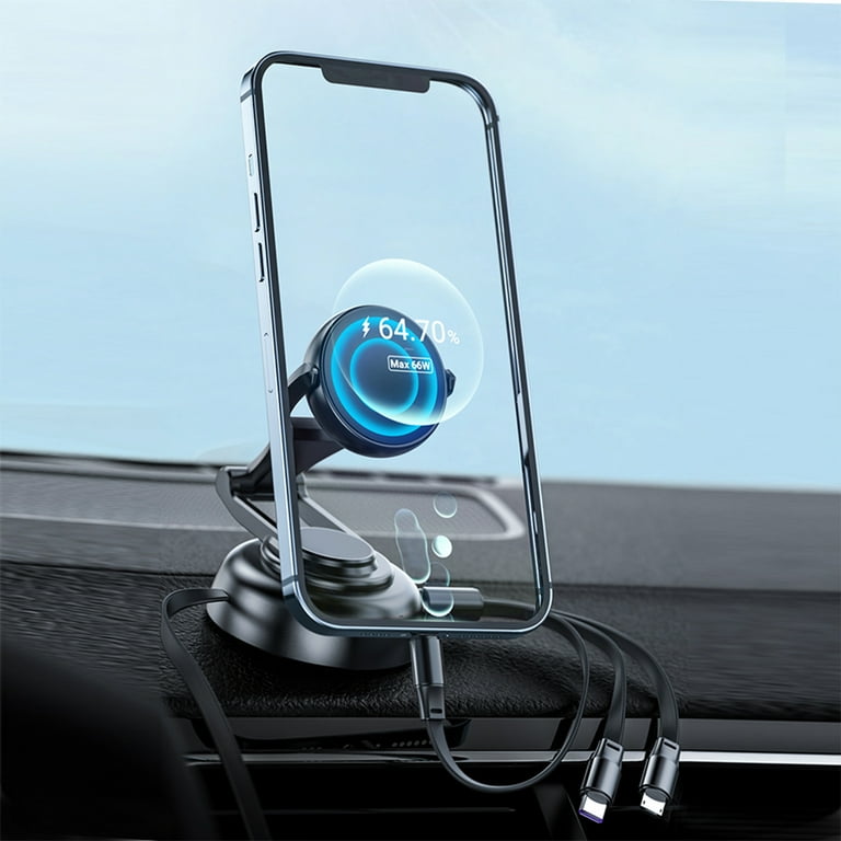 Tri-Cable Magnetic Car Mount Charger