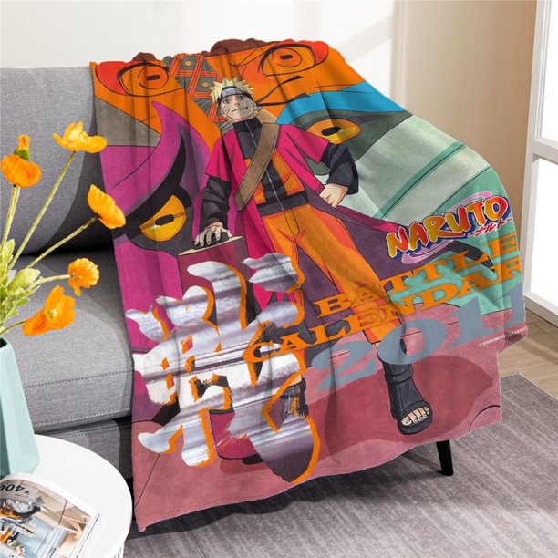 DejavYOU Naruto Shippuden Bed Blanket [RED, 45 x 60 inches] Anime