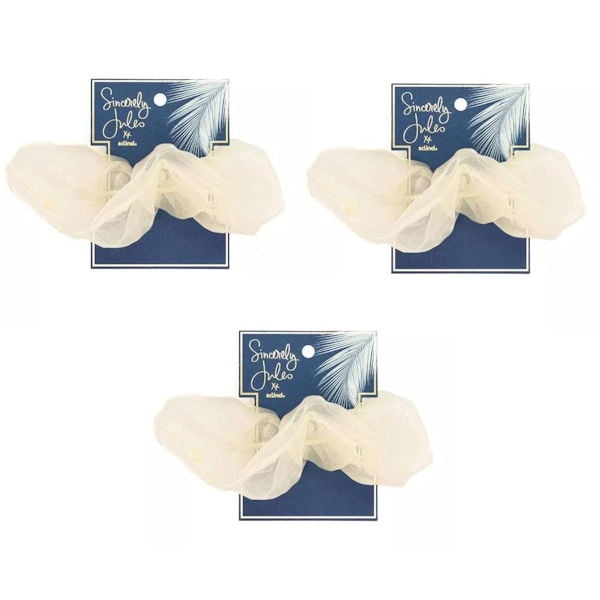 Sincerely Jules By Scunci XL Organza Scrunchie, Cream - 3 Pack
