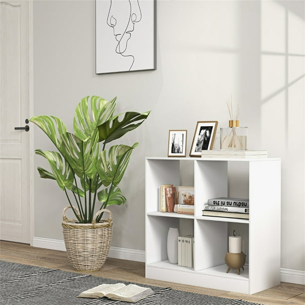 Estantería Abierta de 4 Cubos Costway Organizador Antivuelco Blanco 73 x 33 x 73 cm