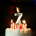 thumbnail image 2 of Bougies d'Anniversaire Allongées Grande Bougie Chiffre Multicolore Design 3D Décoration de Dessus de Gâteau pour Toute Célébration, 2 of 9