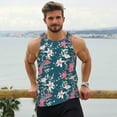 thumbnail image 6 of Fuzoiu Lilies Flowers Print Men's Workout Tank Tops,Sleeveless Gym Shirt Quick Dry,Fitness Bodybuilding T-Shirt,Muscle Athletic Workout Tee-X-Large, 6 of 7