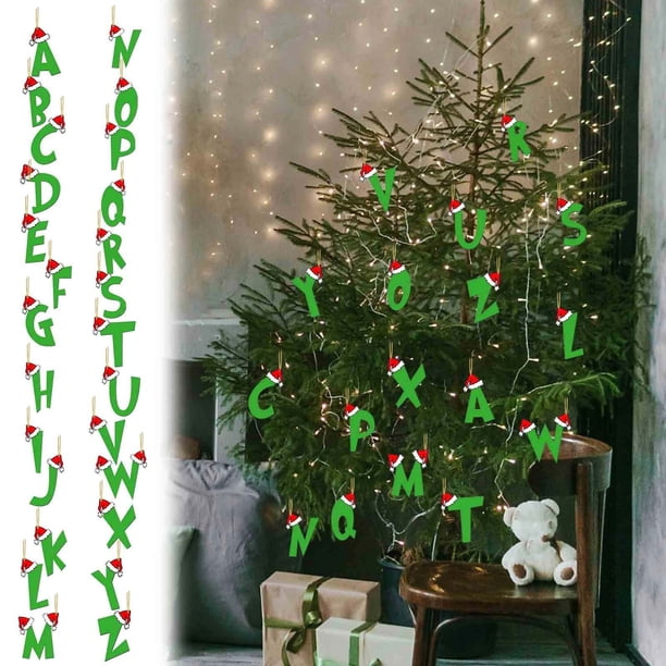 Xihbxyly Adornos Navideños de Letras Acrílicas, Vibrantes Decoraciones Navideñas, Material Duradero, Versátiles para Colgar En Árboles o Coronas, Decoración Festiva para El Hogar, Regalo Perfecto par