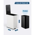 thumbnail image 6 of Slim Trash Can, 4 Gallon/15 L Kitchen Garbage Can with Soft Close Lid & Removable Inner Bucket, Small Narrow Recycling Bin for Bathroom, Living Room, Office, White, 6 of 7