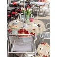 thumbnail image 5 of Outdoor Tablecloths with Umbrella Hole & Zipper, Rustic Crane Round Tablecloths 60 Inch, Vintage Red Teal Spring Floral Botanical Waterproof Table Cloth, Patio/Pool/Picnic Table Covers, 5 of 8