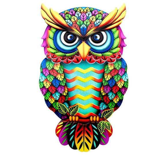 Owl Decor,Metal Owl Wall Art Garden Decor,Owl Statue,Garden Wall Art Decor Set,Hanging Multicolored Handmade Outdoor Decor For Cave Bar Party Restaurant Home Coffee Shop Decoration