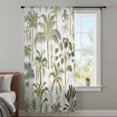 thumbnail image 4 of Green Palm Tree Tropical Sheer Curtains 63 Inches Long, Beach Summer Botanical Light Filering Curtains, Breathable Simi Curtain Privacy Drapes for Living Room Bedroom Lightweight Window Treatment, 4 of 9