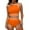 AE-Orange, variant on JURANMO Womens High Waist Bikini Sets Casual Scoop Neck Cheeky Two Piece Swimsuits Trendy Color Block Swim Bra and Bottoms Sporty Bathing Suits Hot Pink XL