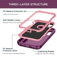 thumbnail image 2 of I-HONVA Compatible with iPhone X/iPhone Xs Case,3-Layer Military Grade Drop Protection Anti-Slip Bumper Rugged Shockproof Dustproof Protection Phone Case,Purple Pink, 2 of 7