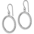 thumbnail image 2 of 14K White Gold Diamond Fascination Open Dangle Hoop Earrings - 31mm, 2 of 6