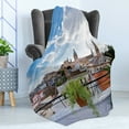 thumbnail image 4 of Sicily Soft Flannel Fleece Throw Blanket, Panorama of the City of Palermo with Cloudy Sky Old European Town Buildings Photo, Cozy Plush for Indoor and Outdoor Use, 50" x 60", Multicolor, by Ambesonne, 4 of 5