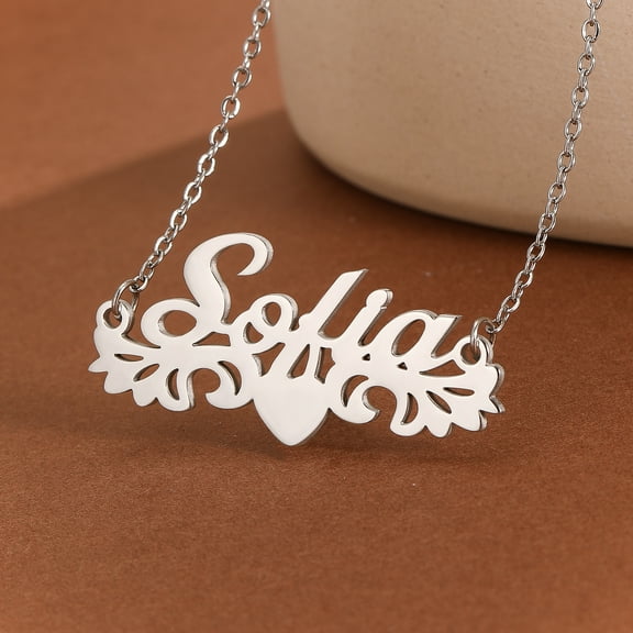 Custom Engraved Letters Heart Pendant Necklace Women Stainless Steel Jewelry Name Initials Choker Mother's Day Gifts