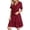 Red, variant on HXWCHs Slip Dress Women's Casual Summer V-Neck Short Sleeve Pleated Flowy Swing Midi Shirt Dress for Beach Outings White M