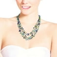 thumbnail image 3 of Festive Multi-Layered Blue & Turquoise Mix Beads & Stones Statement Necklace, 3 of 3
