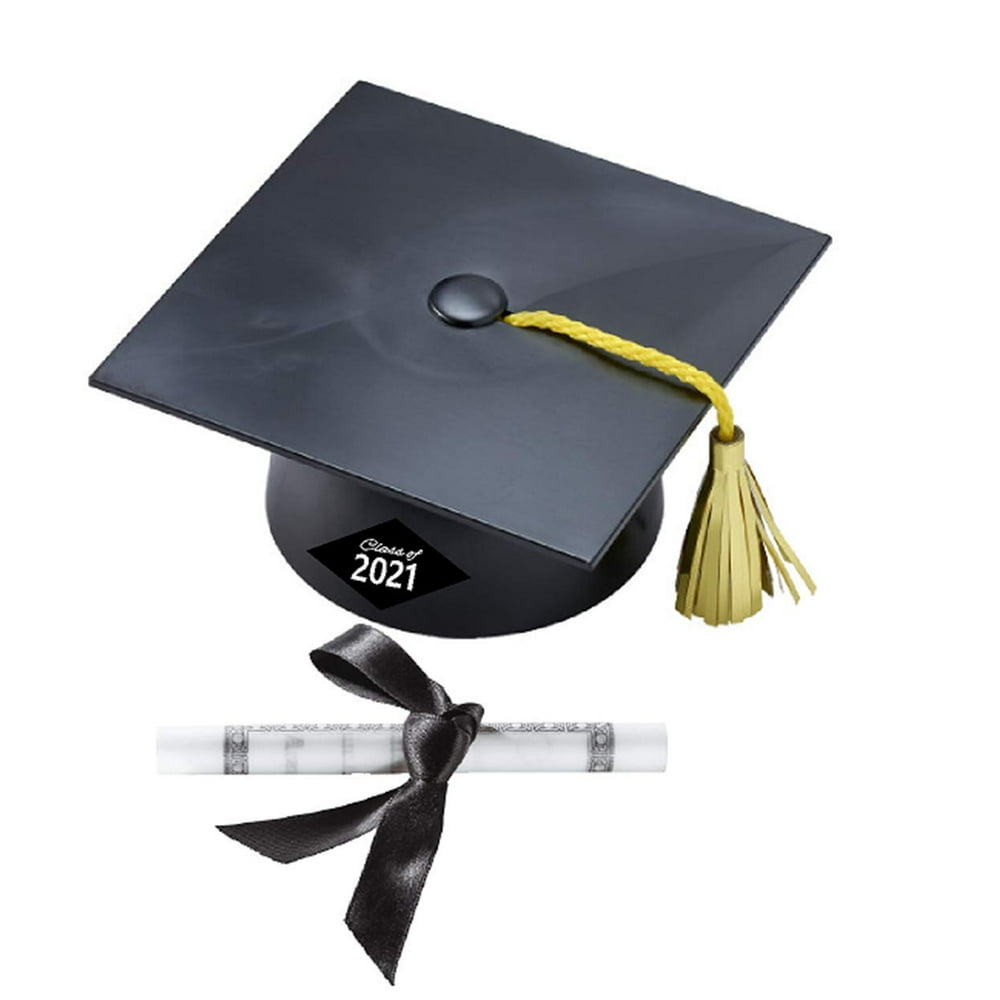 Black Cap Gold Tassel Class of 2021 Graduation Cake Kit