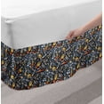 thumbnail image 2 of Ski Pattern Bed Skirt, Colorful Jumble Doodle Illustration of Winter Sports Items Repetitive Design, Elastic Bedskirt Dust Ruffle Wrap Around for Bedding Decor, 4 Sizes, Multicolor, by Ambesonne, 2 of 2