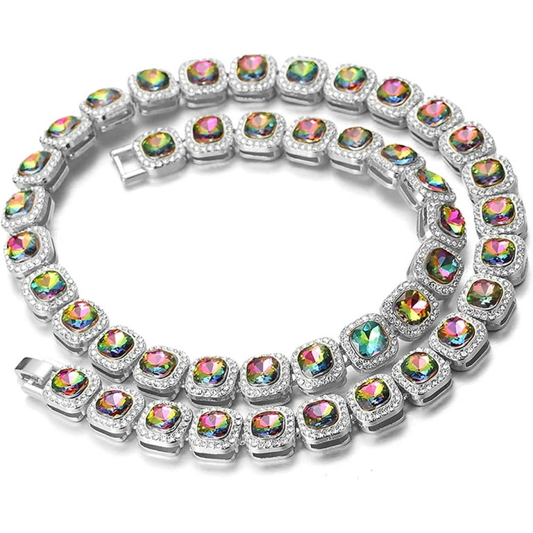 Halukakah Clustered Diamond Tennis Chain for Men 18k Real Gold