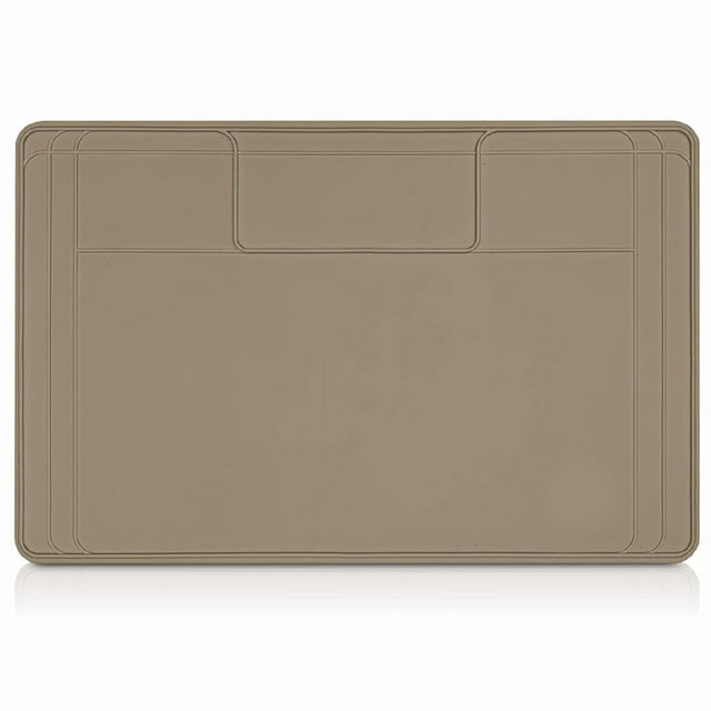 NORBOE 34" x 22" Brown Silicone Under Sink Mat for Kitchen Waterproof