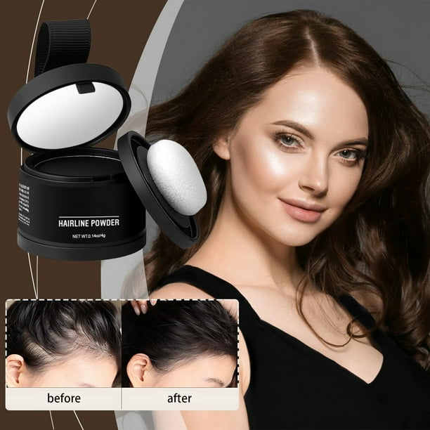 Fiudx Polvo para Línea Del Cabello, Moldeador de Frente con Acabado Natural, Potenciador de La Línea Del Cabello de Larga Duración, Creador de Sombras Resistentes Al Agua, Uso con Maquillaje, Aspecto