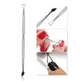 thumbnail image 4 of Empujador de cutículas de acero inoxidable de doble punta, eliminador de piel muerta para pedicura, manicura, limpiador de uñas, herramienta de cuidado, 1 Uds., 4 of 5