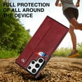 thumbnail image 5 of for Samsung Galaxy S23 Ultra Wallet Case with RFID Blocking Card Holder, Hand Wrist Strap Kickstand, Premium PU Leather Shockproof Anti-Scratch Heavy Duty Protection Back Cover Men Women, Red, 5 of 7