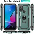 thumbnail image 3 of for Moto G Play 2023 Case, Moto G Play 2023 Phone Case with HD Screen Protector, Military Grade Protective Cases with Ring for Moto G Play 2023 (Dark Green), 3 of 12