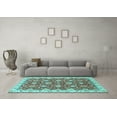 thumbnail image 3 of Ahgly Company Indoor Square Oriental Light Blue Traditional Area Rugs, 7' Square, 3 of 4