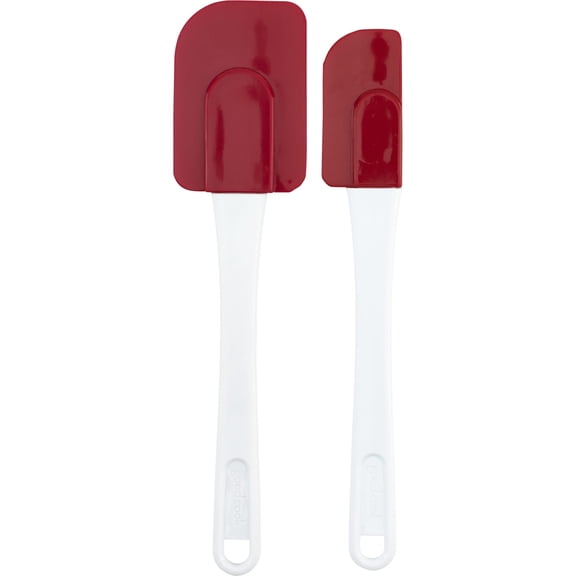 Silicone Spatula, White and Red, GoodCook, Pack of 2