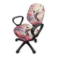 thumbnail image 2 of SCRAWLGOD Hummingbird Peach Blossom Pink Set of 2 Comfortable Office Chair Slipcover Non-Slip Breathable Swivel Chair Cover Anti-Dust Boss Chair Slipcovers for Office Decoration, 2 of 7