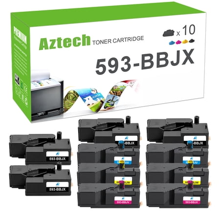 AAZTECH 10-Pack Compatible Toner Cartridge for Dell 593-BBJX Dell E525W Printer Ink (4*Black 2*Cyan 2*Magenta 2*Yellow) price history on PriceWatchPro