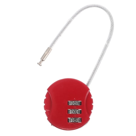 SOPOTUTU Red Combination Cable Lock Highstrength Steel for Travel Luggage Backpack Gym Security
